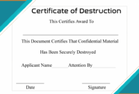 Hard Drive Destruction Certificate Template - Best Business Templates with Free Certificate Of Destruction Template