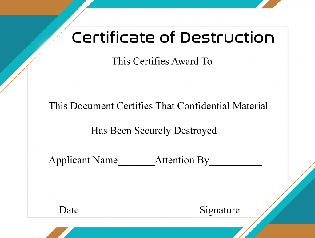 Hard Drive Destruction Certificate Template - Best Business Templates with Free Certificate Of Destruction Template