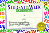Hayes Student Of The Week Certificate, 11 X 8-1/2 Inches, Paper, Pack Of 30 within Student Of The Week Certificate Templates