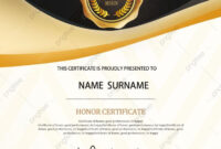 High Quality Honor Certificate, Honor Certificate, Gold Badge regarding Simple High Resolution Certificate Template