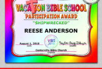 Items Similar To 2018 Vbs Certificate, Vacation Bible School, Instant in Printable Vbs Certificates Free