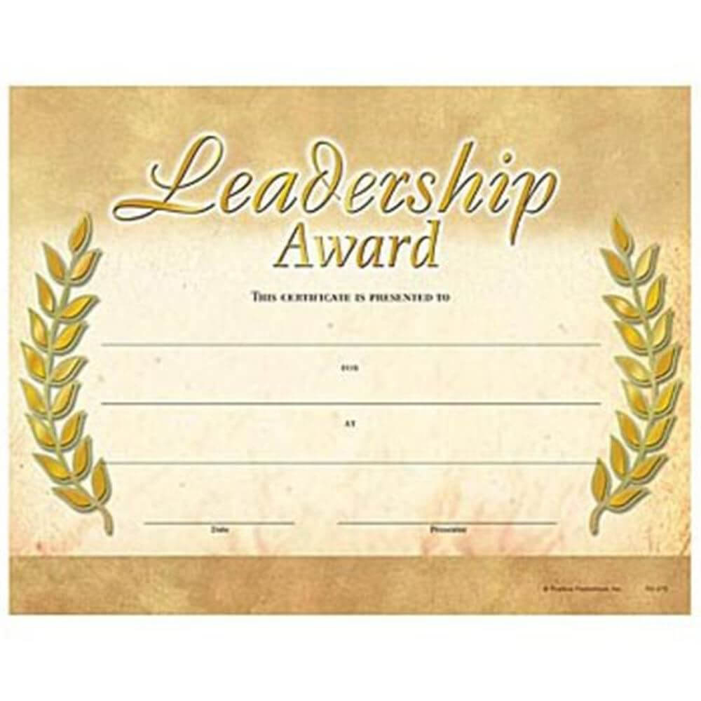 Leadership Award Gold Foil-Stamped Certificates Throughout Leadership in Leadership Award Certificate Templates