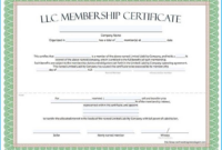 Llc Membership Certificate Template (8) | Professional Templates intended for Llc Membership Certificate Template