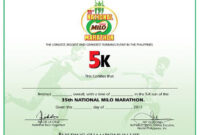 My So Called Life: 35Th National Milo Marathon in 5K Race Certificate Templates