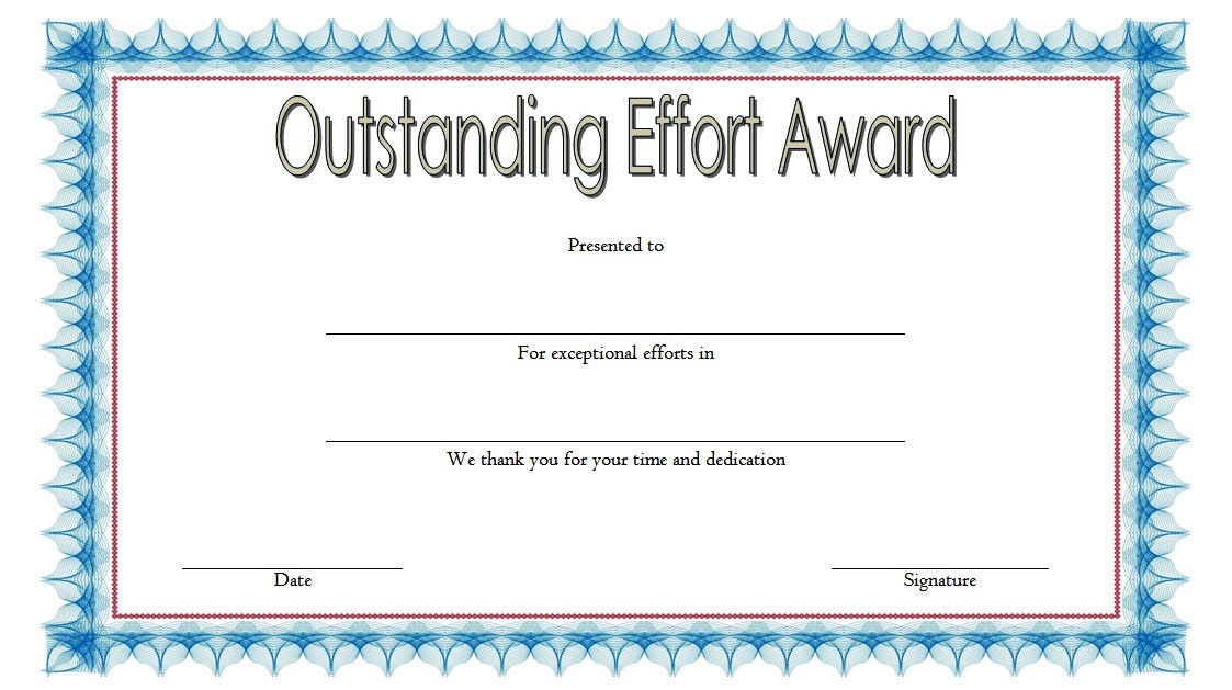 Outstanding Effort Certificate Template - 10+ Great Designs intended for 9 Math Achievement Certificate Template Ideas