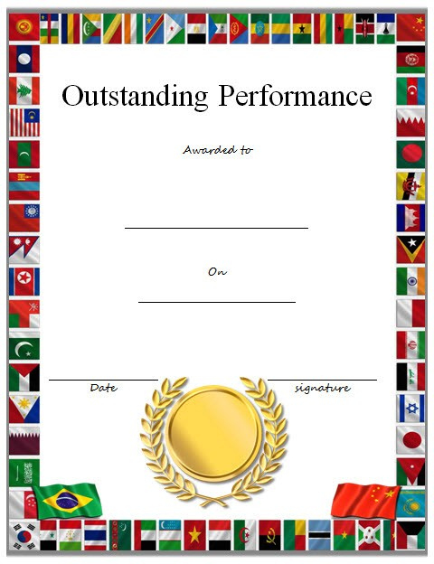Outstanding Performance Certificate Template - 7+ Excellent Award for 7 Certificate Of Championship Template Designs Free