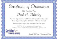 Pastoral Ordination Certificatepatricia Clay – Issuu For Certificate Of for Fascinating Certificate Of Ordination Template
