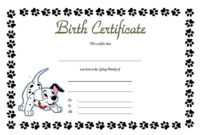 Pet Birth Certificate Template – 7+ Editable Designs Free with regard to 9 Worlds Best Mom Certificate Templates Free