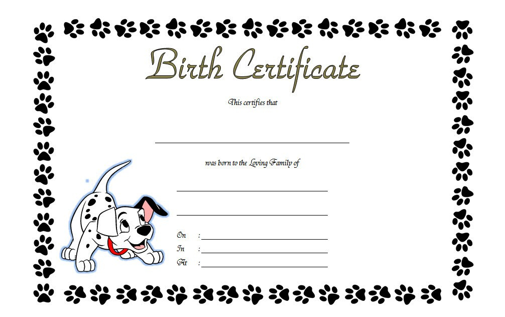 Pet Birth Certificate Template - 7+ Editable Designs Free with regard to 9 Worlds Best Mom Certificate Templates Free
