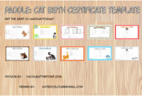 Pet Birth Certificate Template Free (7+ Editable Designs) regarding Puppy Birth Certificate Free Printable 8 Ideas