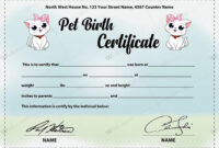Pet Birth Certificate (White Little Cats) - Word Layouts In 2021 throughout New Pet Birth Certificate Template