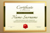 Premium Golden Certificate Of Appreciation Template – Download Free throughout Amazing Template For Recognition Certificate