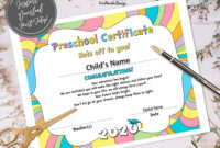 Preschool Diploma Certificate Rainbow Pastel Colors | Etsy | Preschool for Fantastic Pre K Diploma Certificate Editable Templates
