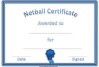 Printable Netball Certificate Templates In 2021 | Certificate Templates intended for Netball Certificate