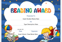 Reading Award Certificate Templates For Word | Professional Certificate in Reading Certificate Template Free