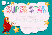 Reading Star Award Template With Children Background Stock Vector pertaining to Star Award Certificate Template