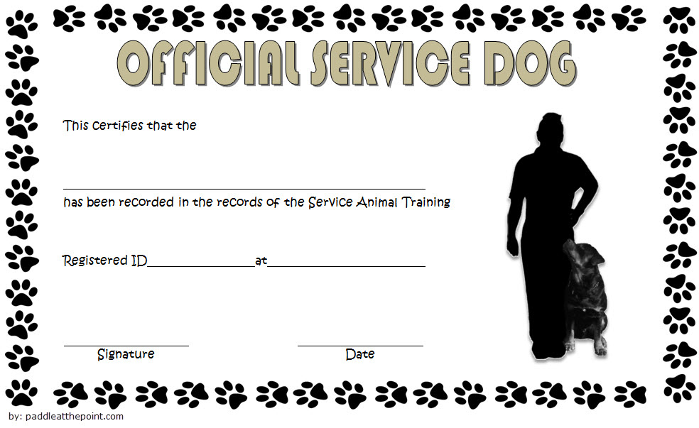 Service Dog Certificate Template - 7+ Latest Designs intended for Amazing Dog Obedience Certificate Template