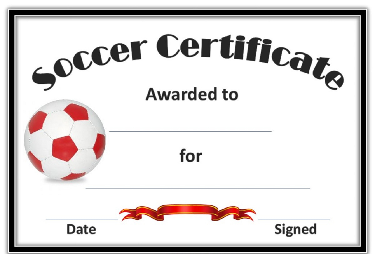 Soccer Award Certificates Template | 101 Printable within Soccer Certificate Template