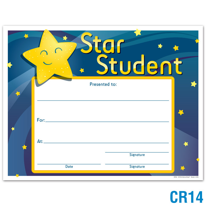 Star Student Award - School Supplies - School Mate regarding Simple Star Student Certificate Templates