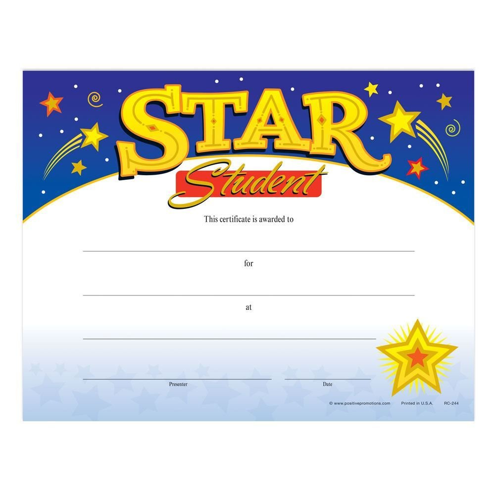 Star Student Gold Foil-Stamped Certificates | Positive Promotions with regard to Star Award Certificate Template