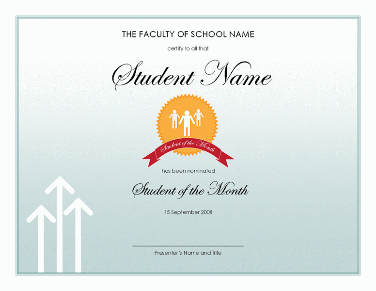Student Of The Year Award Certificate Templates - Templates Example within Fascinating Academic Award Certificate Template