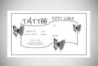 Tattoo Gift Certificate Editable Gift Certificate Template | Etsy for Tattoo Gift Certificate Template
