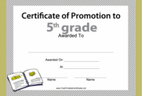 Teachers Can Award Their Fifth Grade Elementary School Students With within 5Th Grade Graduation Certificate Template