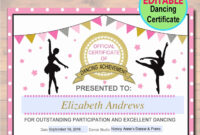 The Certificate Template «Rhythmic Gymnastics» – Dimaker Throughout intended for Gymnastics Certificate Template