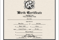 This Printable Birth Certificate Has An Engraved Look And Features An in Fake Birth Certificate Template