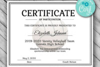 Volleyball Certificate | Certificate Templates, Awards Certificates throughout New Small Certificate Template