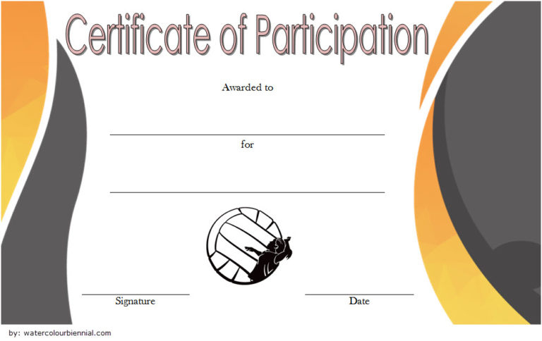 Volleyball Participation Certificate Templates [7+ New Designs] with Fresh 7 Free Printable Softball Certificate Templates