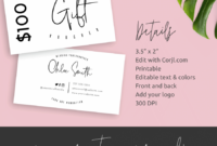 Voucher Design Template – Watercolor – Custom Mini Gift Card intended for Awesome Custom Gift Certificate Template