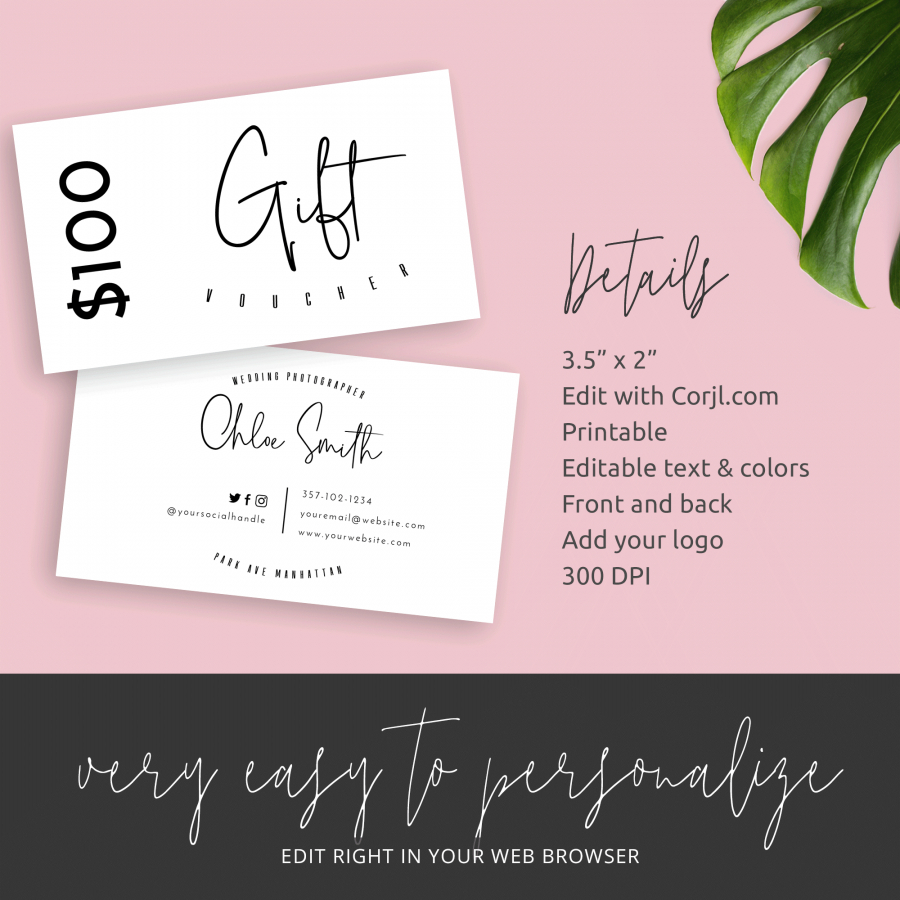 Voucher Design Template - Watercolor - Custom Mini Gift Card intended for Awesome Custom Gift Certificate Template