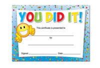 'You Did It!' Award Certificates – 16 X A6 Card Awards, Schools within Awesome Free 9 Smart Robotics Certificate Template Designs