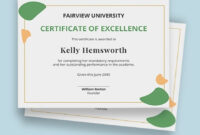 10+ Academic Excellence Certificate Templates – Free Downloads with Certificate Of Excellence Template Free Download