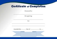 10+ Certificate Of Completion Templates Editable regarding Fresh Free Certificate Of Completion Template Word