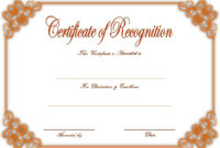 10+ Downloadable Certificate Of Recognition Templates Free for Awesome Template For Certificate Of Award