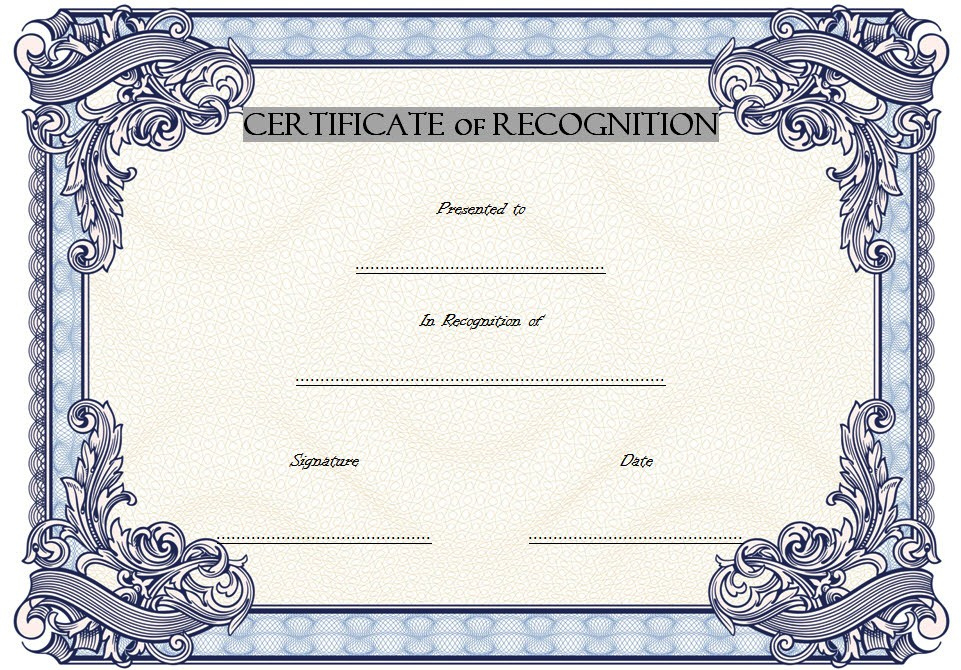 10+ Downloadable Certificate Of Recognition Templates Free for Fantastic Certificate Of Appreciation Template Word