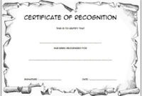 10+ Downloadable Certificate Of Recognition Templates Free inside Fresh Printable Certificate Of Recognition Templates Free