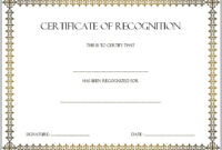 10+ Downloadable Certificate Of Recognition Templates Free intended for Printable Certificate Of Recognition Templates Free