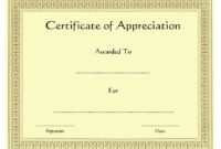 10+ Editable Certificate Of Appreciation Templates Free regarding New Certificate Of Recognition Word Template