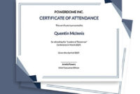 10+ Free Attendance Certificate Templates - Microsoft Word (Doc throughout Amazing Conference Certificate Of Attendance Template