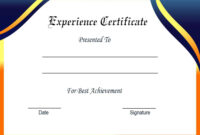 10+ Free Experience Certificate Sample & Example throughout Awesome Template Of Experience Certificate