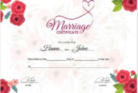 10 Free Marriage Certificate Templates – Free Word Templates in Certificate Of Marriage Template