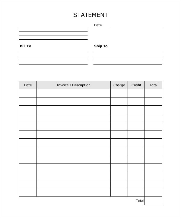 10+ Statement Templates - Free Sample, Example, Format | Free &amp; Premium pertaining to Monthly Billing Statement Template