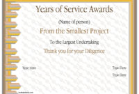 10 Years Of Service Award Wording with Simple Recognition Of Service Certificate Template