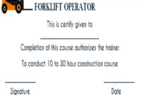 11+ Forklift Certification Card Template | Netwise Template in Forklift Certification Template