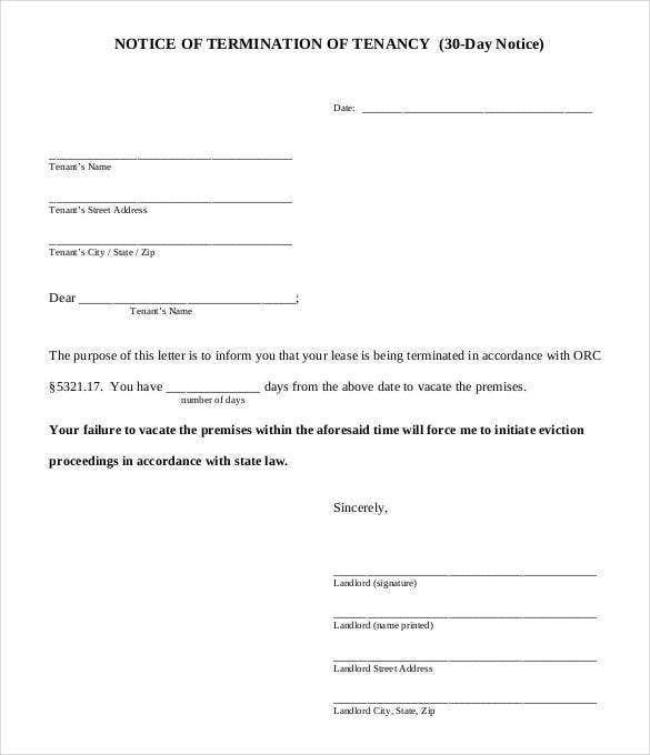11+ Lease Termination Letter Template | Free Word, Excel &amp; Pdf Formats regarding Rental Contract Cancellation Letter Template