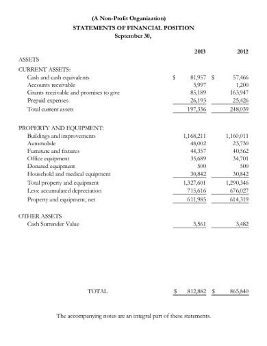 11+ Non Profit Financial Statement Templates In Pdf | Free &amp; Premium within Investment Statement Template