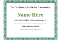 11+ Scholarship Certificate Templates | Free Printable Word &amp; Pdf with Scholarship Certificate Template Word